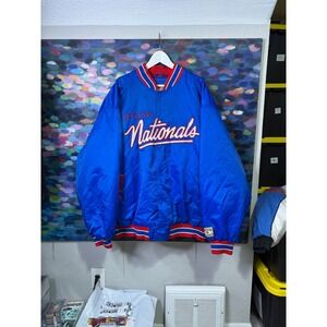 Hardwood Classics Syracuse Nationals  Bomber Jacket Men's 2XL Red Blue White